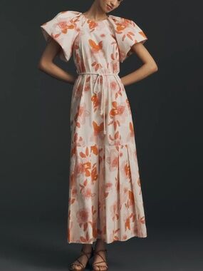 De Loreta Floral Occasion Maxi Dress LP in Red Pionia